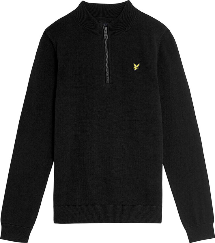 Genser m. Glidelås - Strikk - Jet Black - - 9-10 år (134-140) - Genser