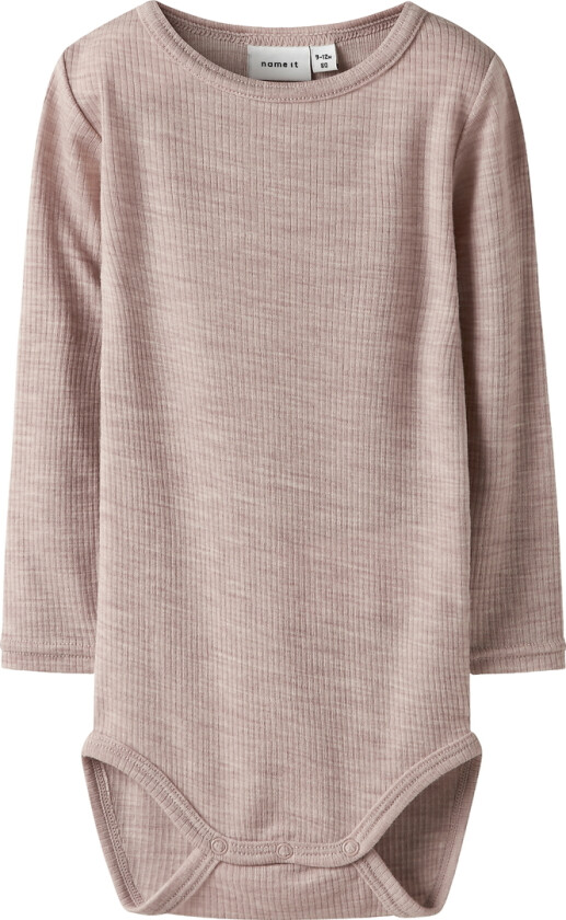 Body I/e - Ull - Rib - Noos - NbnWax - Shadow Grå - - 62 - Langermet Body