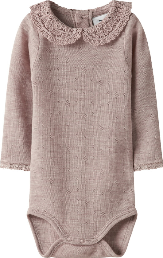 Body I/e - Ull - NbfWang - Shadow Grå - - 62 - Langermet Body