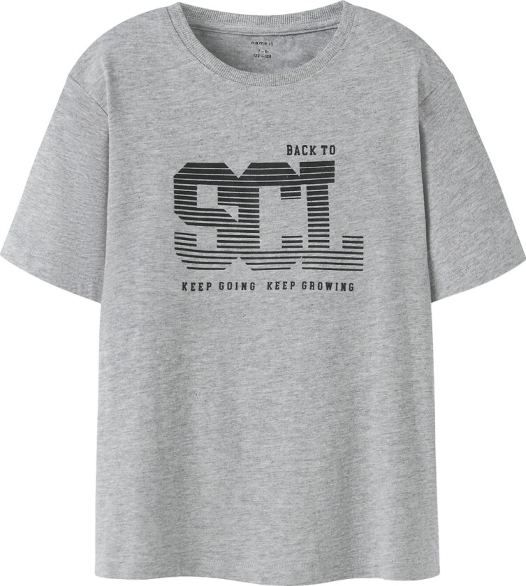 T-skjorte - NkmLadon - Grey Melange - - 6 år (116) - T-skjorte