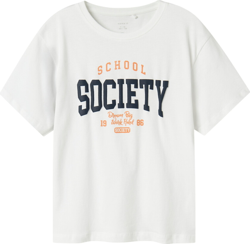 T-skjorte - NkmLadon - Bright White - - 11-12 år (146-152) - T-skjorte