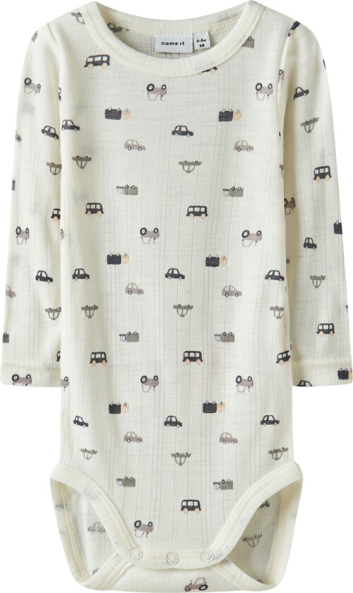 Body I/e - Ull - Rib - Nei - NbmWang - Snow White/Small - - 1½ år (86) - Langermet Body