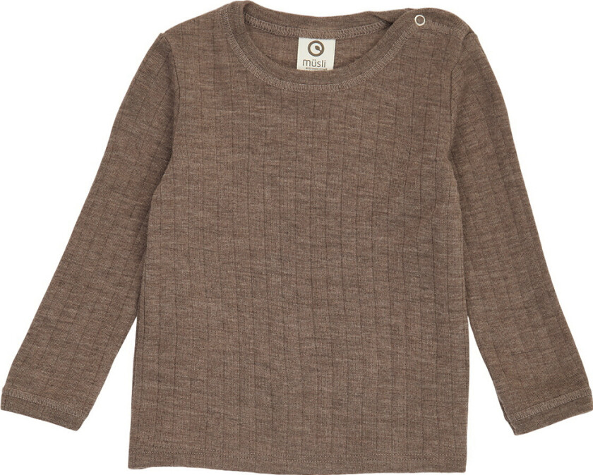 Genser - Rib - Ull - Valnøttmelert - - 1 år (80) - Genser