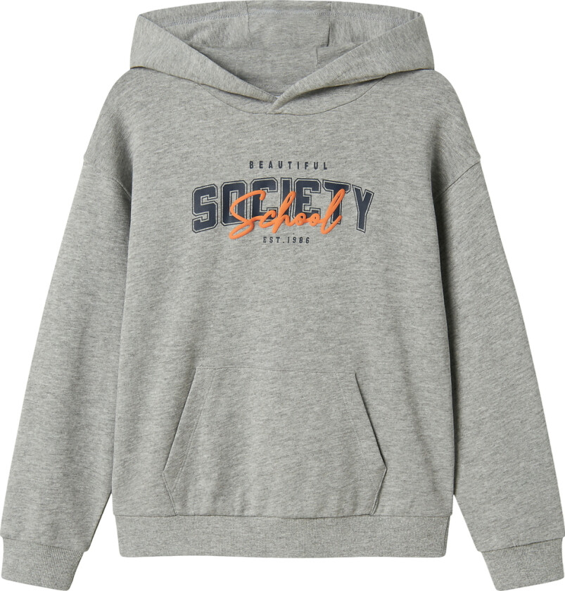 Hettegenser - NkmLucas - Grå Melert - - 6 år (116) - Hettegenser