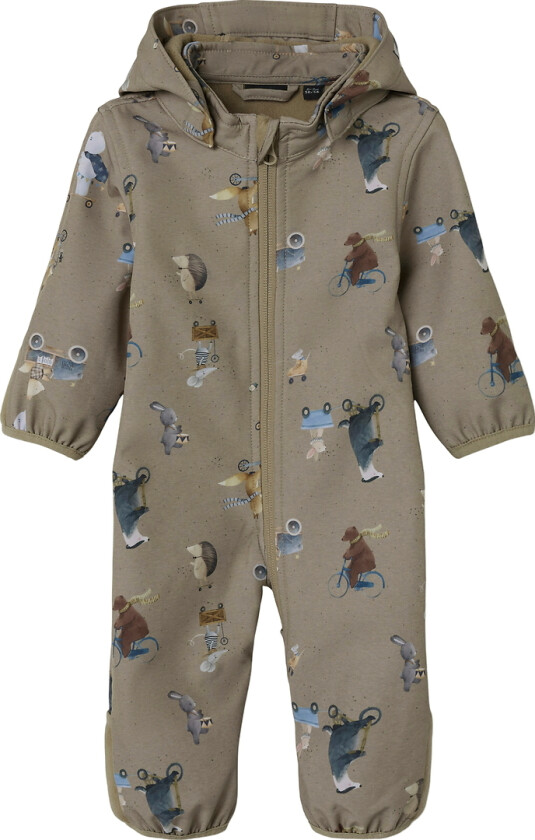 Softshell Dress m. Fleece - NbnAlfa08 - Sølv Mink/GO - - 50/56 - Softshell