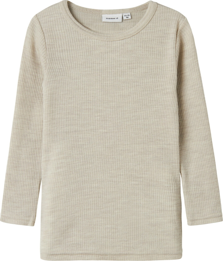 Genser - Ull - Rib - Noos - NmnWax - Perlemoraktig Cloud - - 4 år (104) - Genser