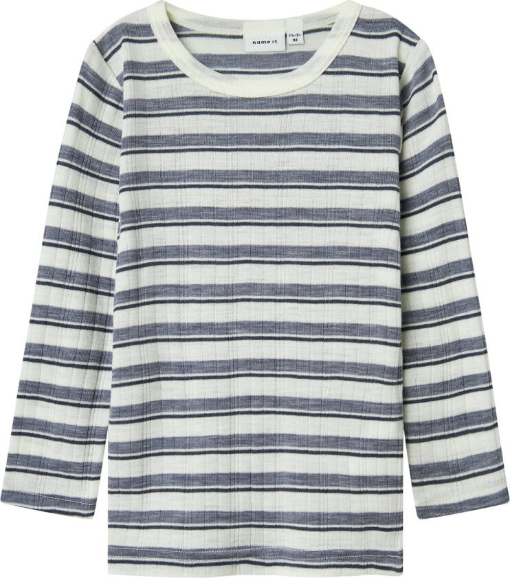 Genser - Ull - Rib - Noos - NmmWang - Folkstone Grey/Sno - - 7-8 år (122-128) - Genser