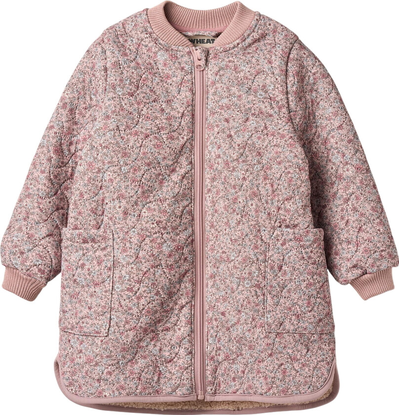 Termojakke m. Fleece - Helga - Soft Lavender Blomster - - 4 år (104) - Termoklær