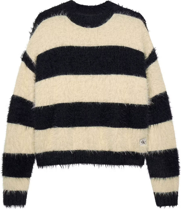 Genser - Strikk - Hvitkappegrå/Svart Stripet - - 10 år (140) - Genser