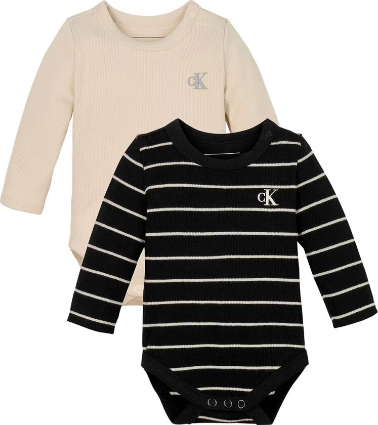 Bilde av Body I/e - Rib - 2-pack - Stikkord Black/White Cap - - 1½ år (86) - Langermet Body