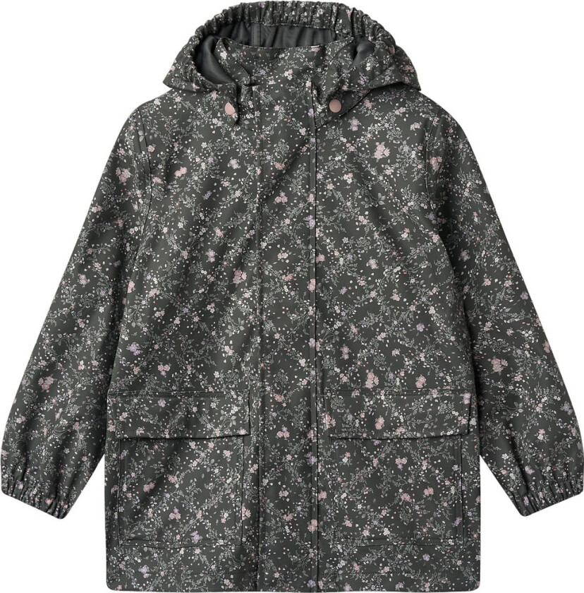 Regnjakke - PU - Ollo - Forest Innsjørutete blomster - - 5 år (110) - Regnjakke