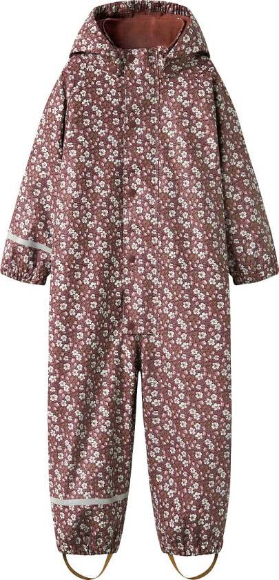 Regndress m. Fleece - NmfDry10 - Fig m. Blomster - - 1½ år (86) - Regntøy