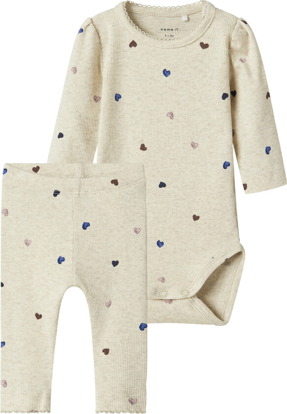 Bodysuit I/e - NbfNutti - Peyote Melange - - 1 år (80) - Langermet Body