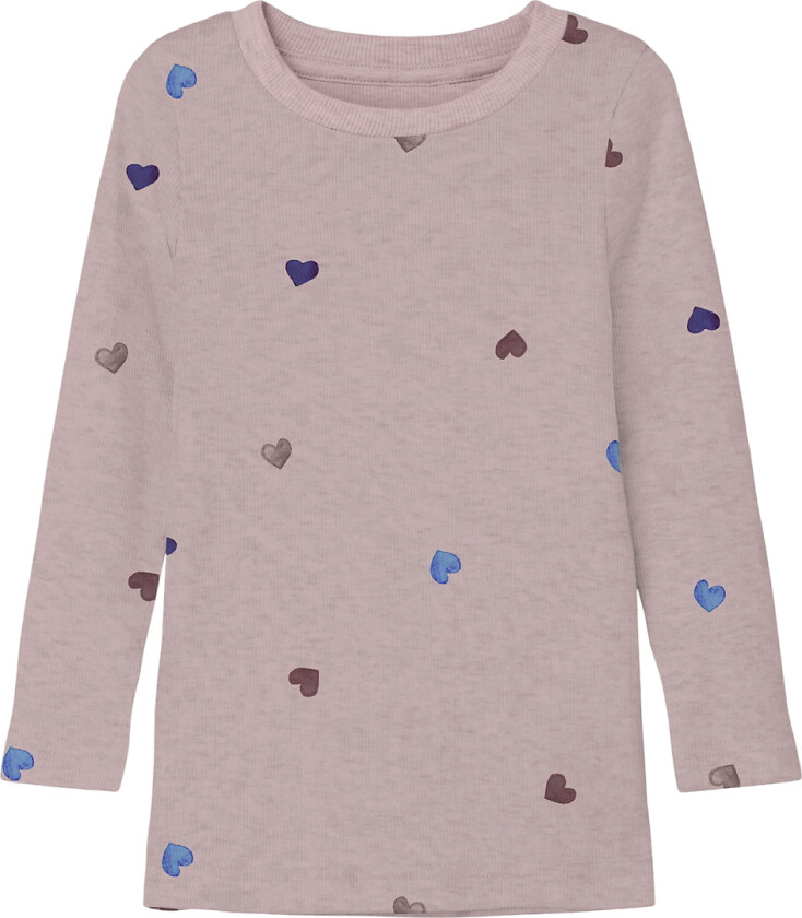 Genser - Rib - Noos - NmfNutti - Polert Lilac/Hearts - - 3 år (98) - Genser