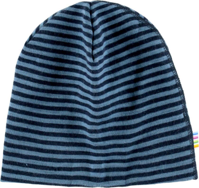 Lue - Ull - 2-lags - Blå m. Striper - - 50 cm - Lue