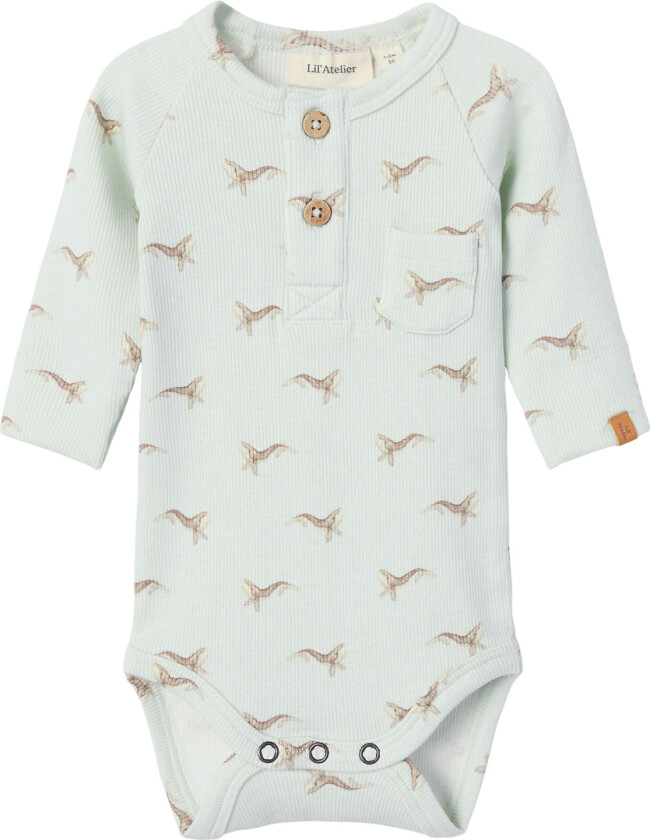 Lil' Atelier Body I/e - Noos - Rib - NbmGavo - Murmur/Whale - Lil Atelier - 1 år (80) - Langermet Body