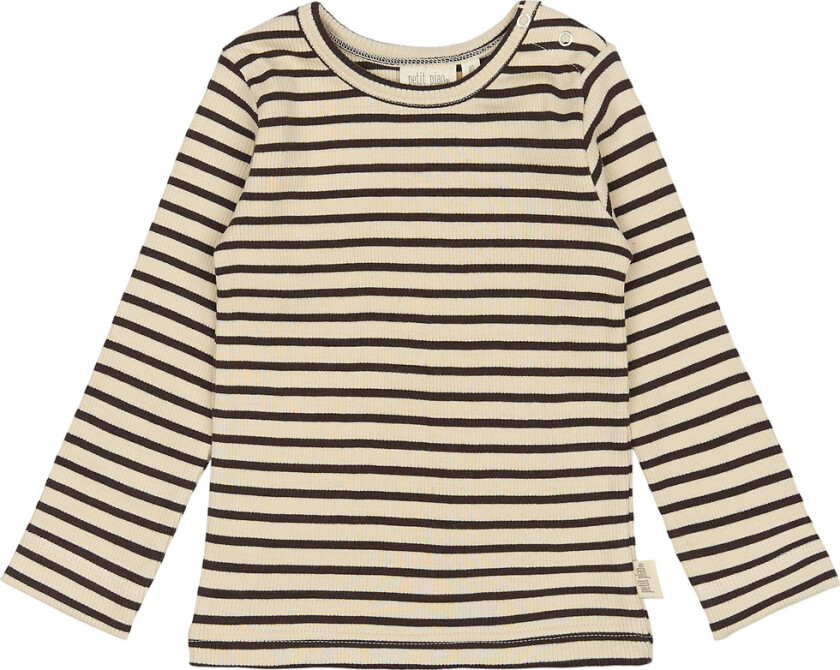 Genser - Rib - Modal - Kaffebønne/Off White - - 1 år (80) - Genser