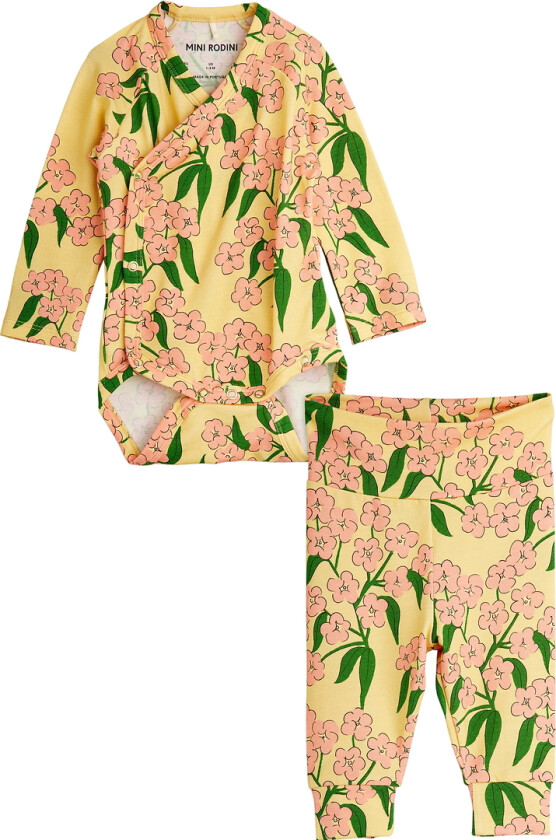 Sett - Bukser/Omslagsbody I/e - Alpine Blomster - Gu - - 56 - Langermet Body