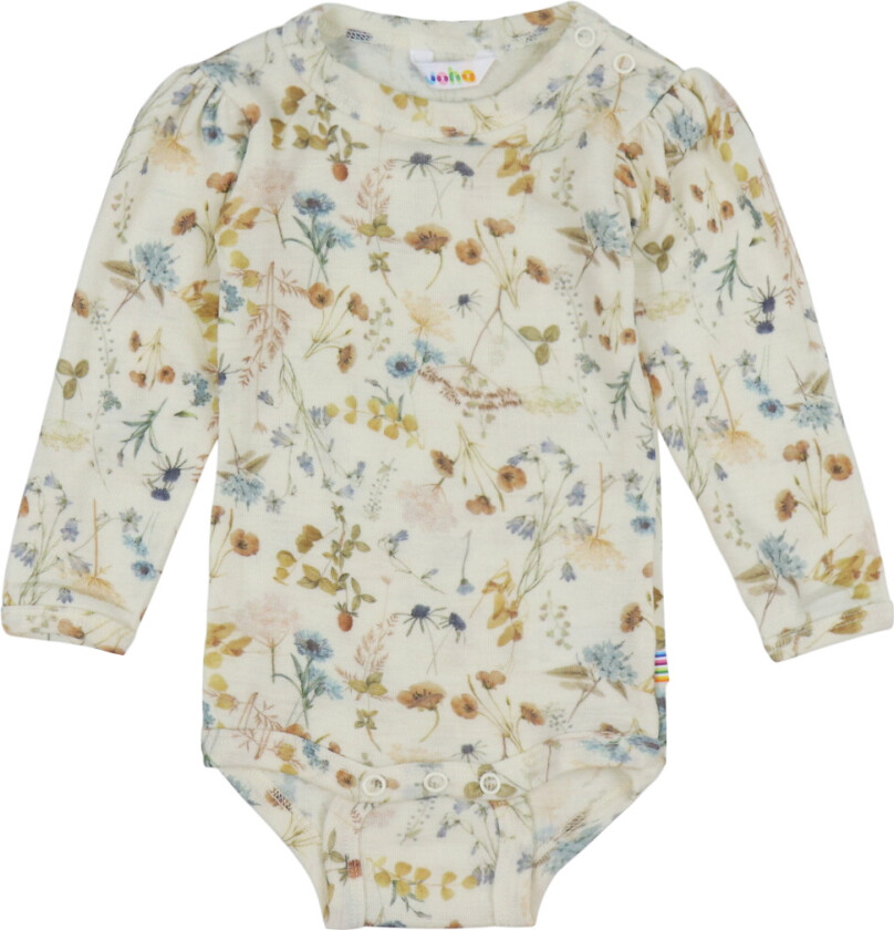 Body I/e - Ull - Off White m. Blomster - - 50 - Langermet Body