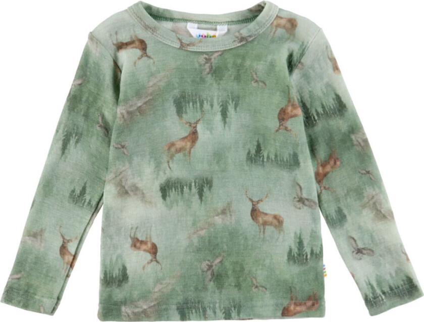 Genser - Ull - Grønn m. Skog - - 140 - Genser