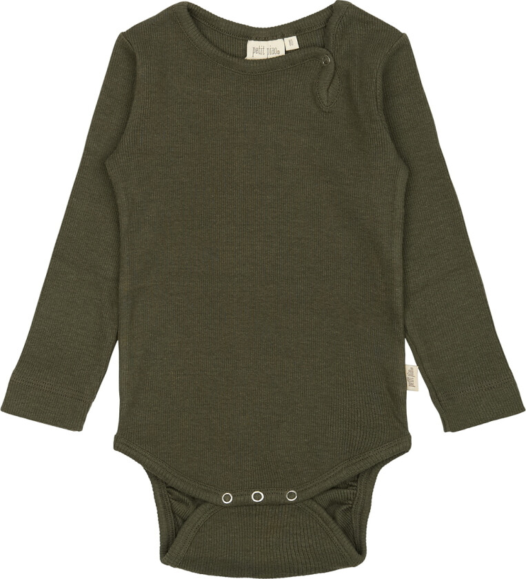 Body I/e - Rib - Modal - Green Leaf - - 1½ år (86) - Langermet Body