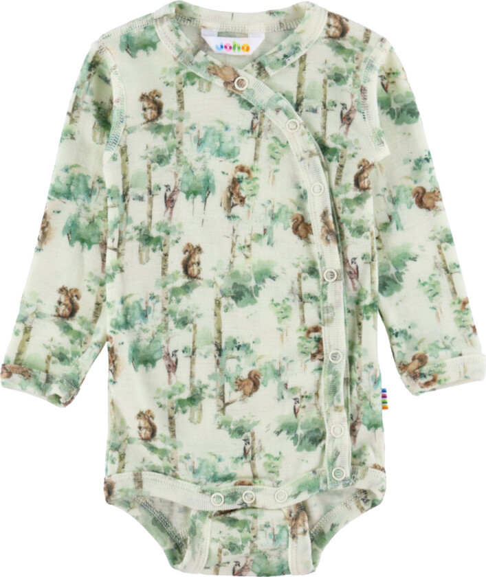 Omslagsbody I/e - Ull - Off White m. Trær - - 50 - Langermet Body