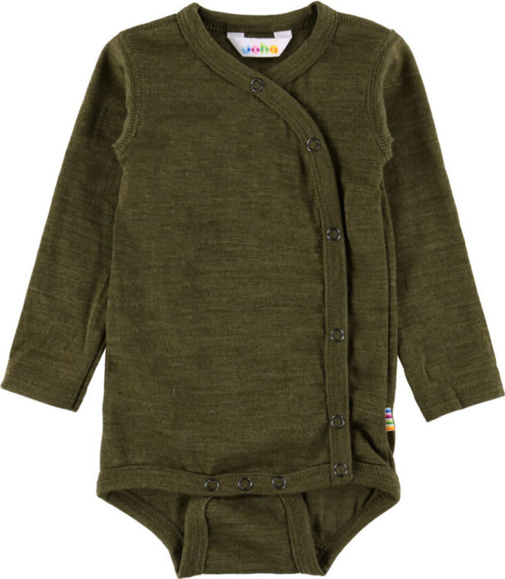 Omslagsbody I/e - Ull - Mose Grønn - - 80 - Langermet Body