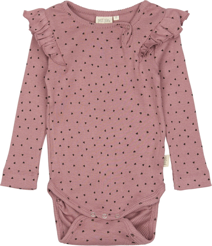 Body I/e - Rib - Modal - Nostalgisk Rose/Kaffe - - 1½ år (86) - Langermet Body