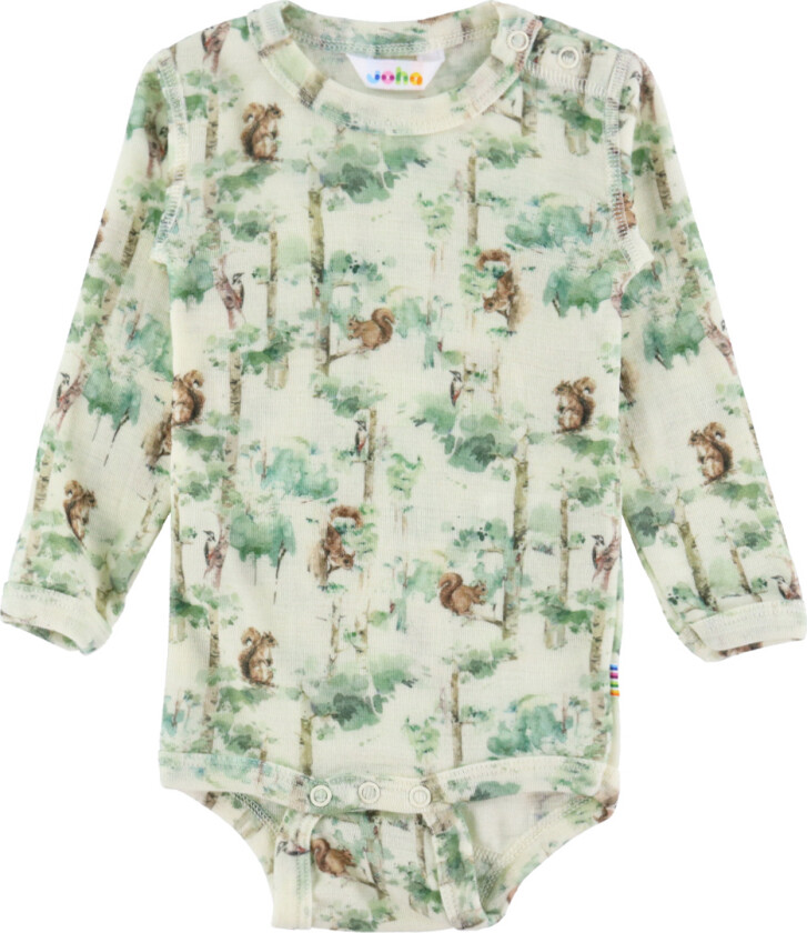 Body I/e - Ull - Off White m. Trær - - 50 - Langermet Body