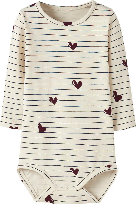 Body I/e - NbfVandora - Summer Sand/Striper And Hearts - - 74 - Langermet Body