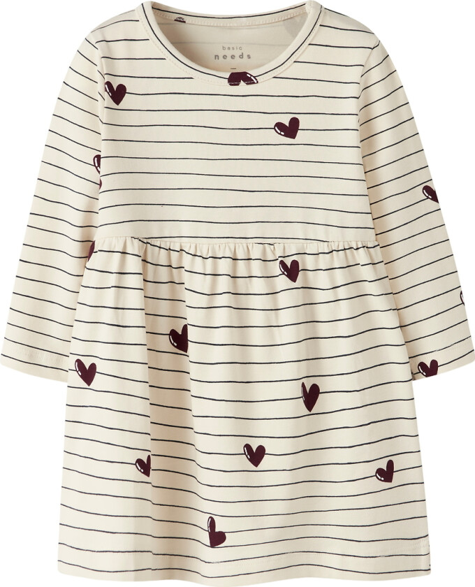 Bilde av Kjole - NbfVandora - Summer Sand/Striper And Hearts - - 56 - Kjole