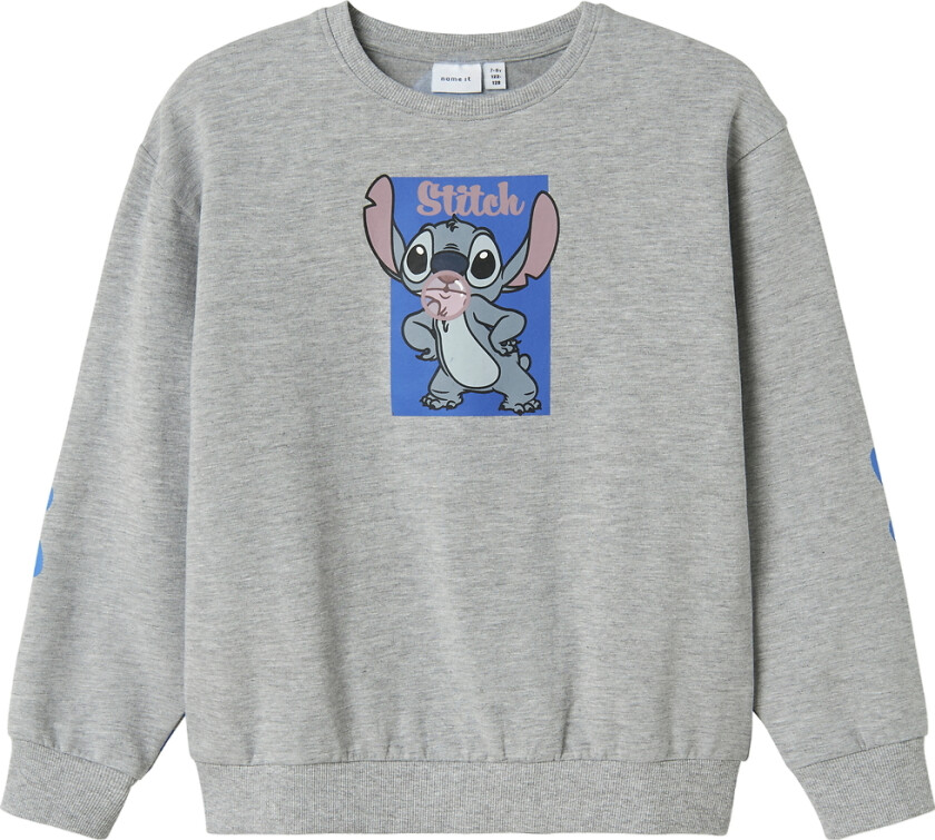 Collegegenser - NkfAkira - Stitch - Grey Melange - - 7-8 år (122-128) - Collegegenser