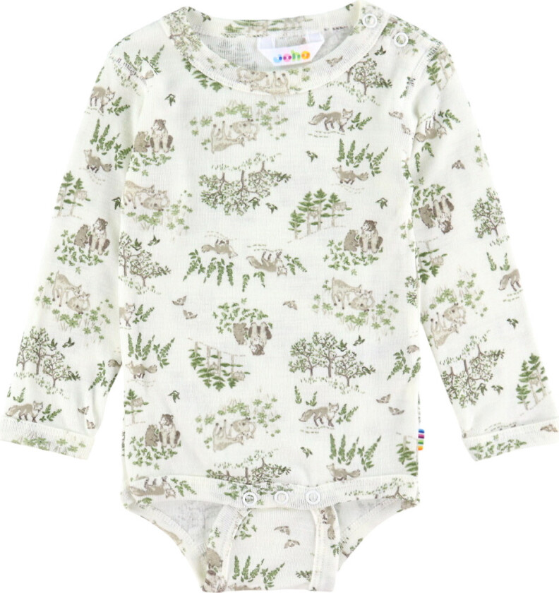 Body I/e - Ull/Silke - Off White m. Trær - - 50 - Langermet Body