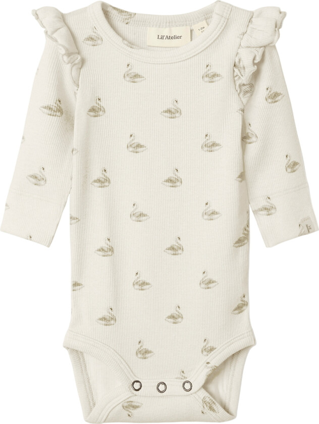 Lil' Atelier Body I/e - Nei - Rib - NbfGavo - Pastel Pergament/ - Lil Atelier - 68 - Langermet Body