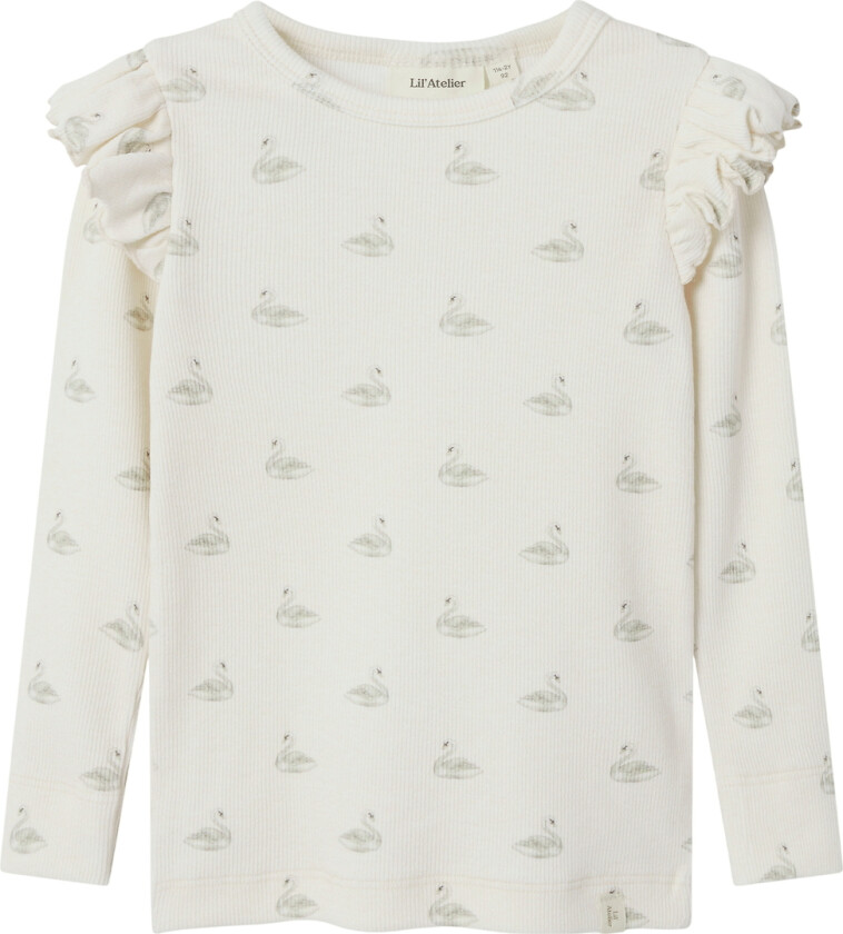 Lil' Atelier Genser - Noos - Rib - NmfGavo - Pastel Pergament/Sv - Lil Atelier - 6 år (116) - Genser