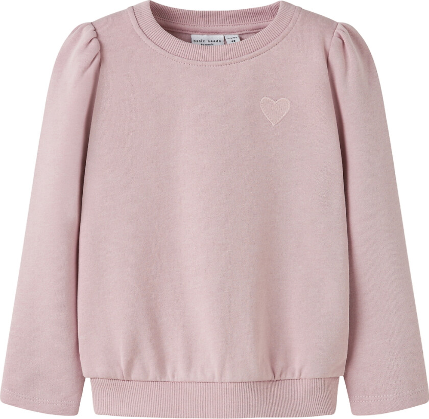 Collegegenser - NmfVima - Polert Lilac/Heart Broderi - - 3 år (98) - Collegegenser