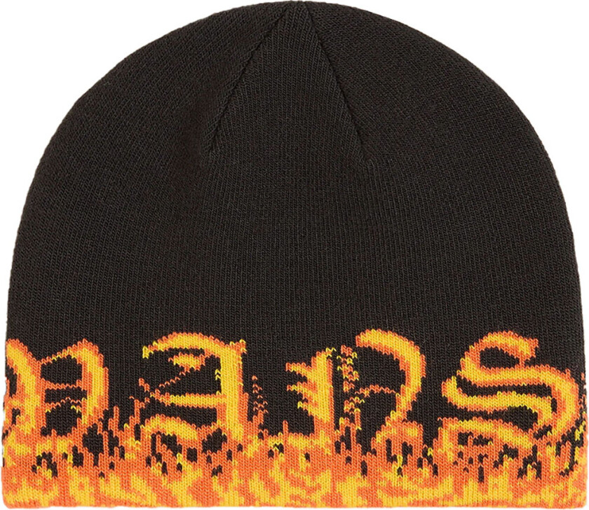 Lue - Strikk - Black/Flamme - - OneSize - Lue