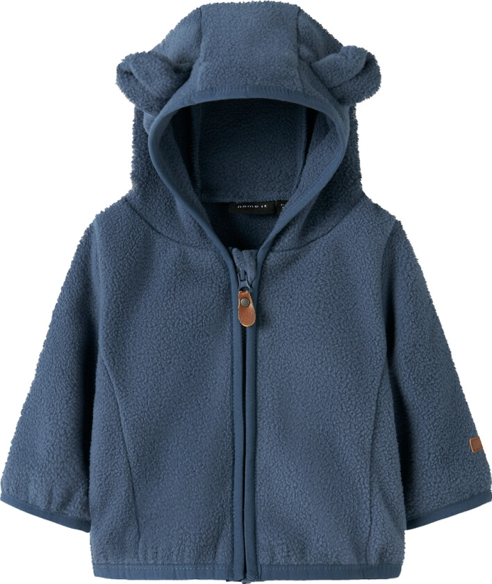 Fleecejakke - NbnMeeko - Vintage Indigo m. Ører - - 1 år (80) - Fleecejakke