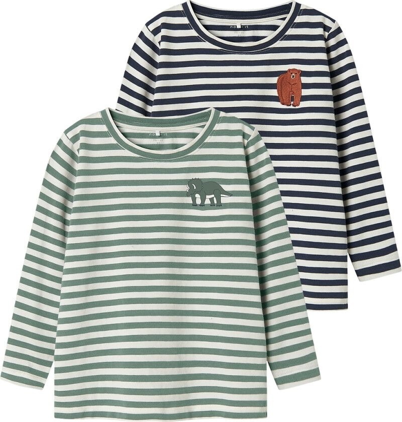 Gensere - NmmNitu - 2-pack - Mood Indigo/W. Green Bay - - 5 år (110) - Genser