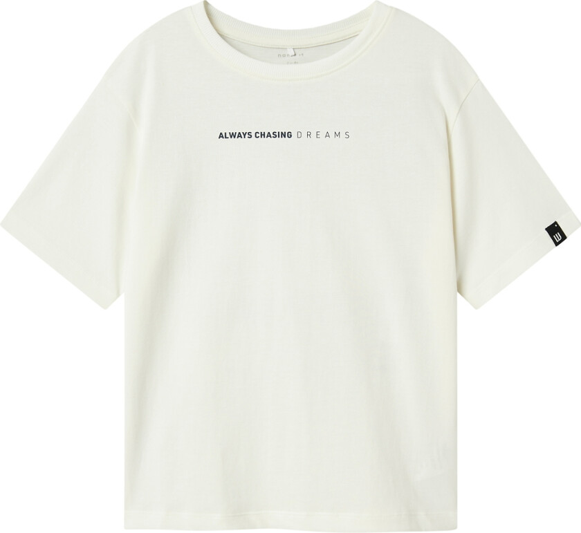 T-skjorte - NkmNelson - Coconut Melk m. Trykk - - 6 år (116) - T-skjorte