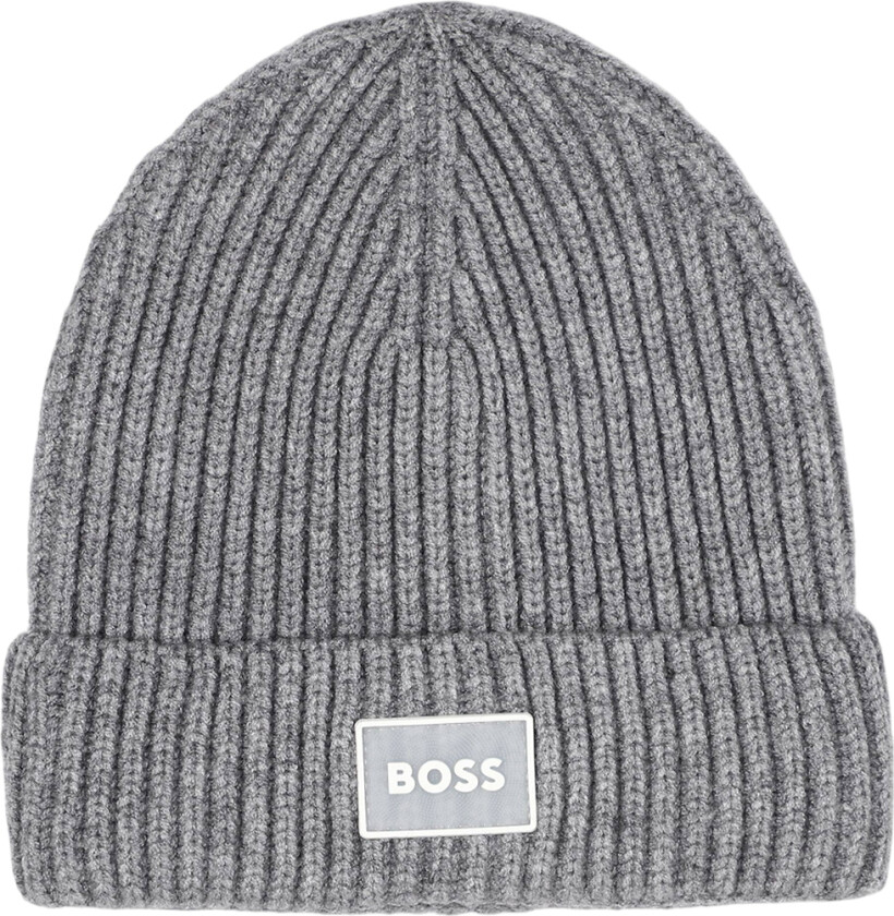 Lue - Strikk - Grå Melert - - 56 cm - Lue