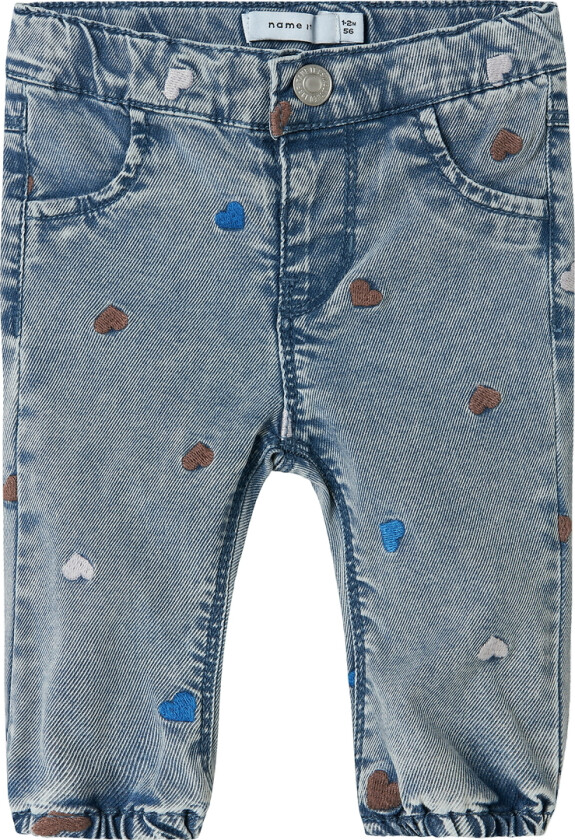 Jeans - NbfRose - Light Blue Denim/Heart Emballasje - - 1 år (80) - Jeans