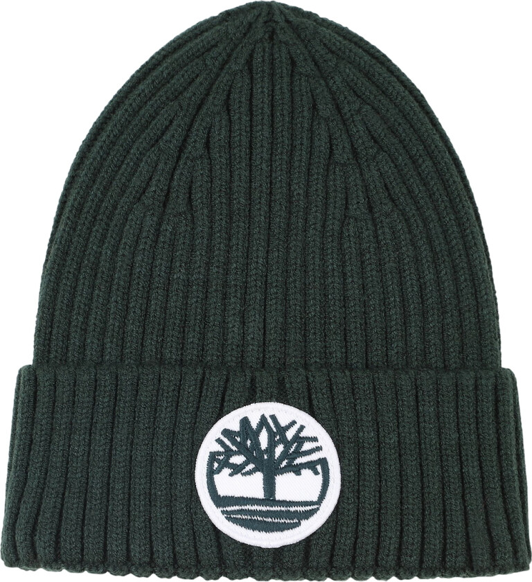 Lue - Rib - Strikk - Mørkegrønn m. Logo - - 54 cm - Lue