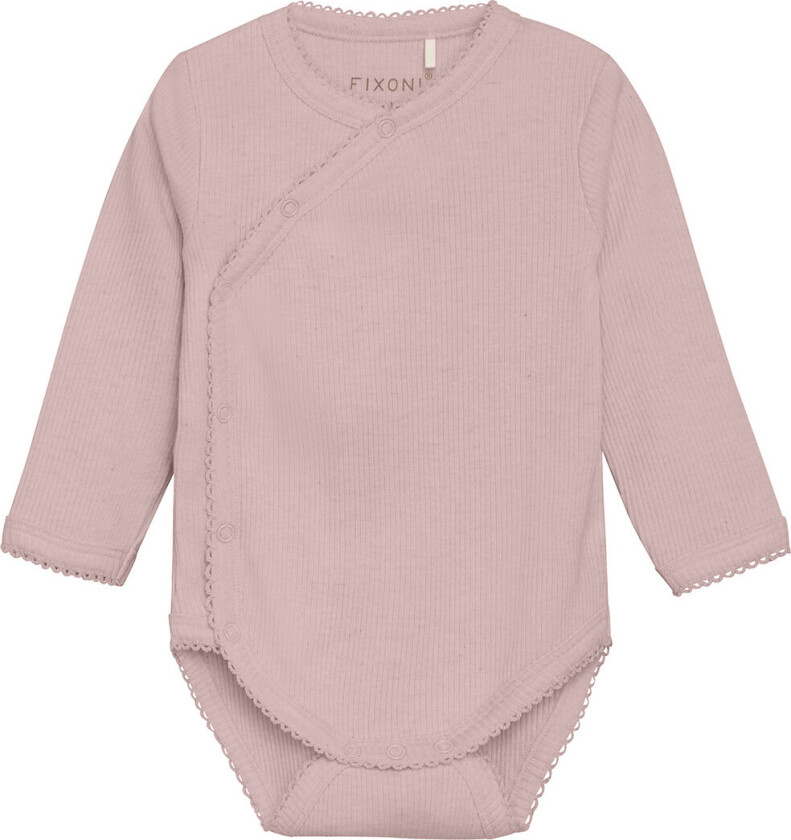 Omslagsbody I/e - Pale Mauve Melert - - 62 - Langermet Body