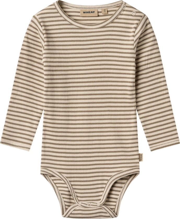Body I/e - Rib - Berti - Stone Stripe - - 1 år (80) - Langermet Body