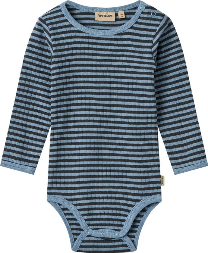 Body I/e - Rib - Berti - Bright Blue Stripe - - 2 år (92) - Langermet Body