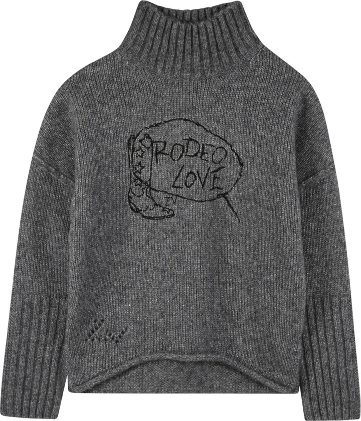 Genser - Ull/Polyester stoff - Grå Melert m. Gl - - 14 år (164) - Genser