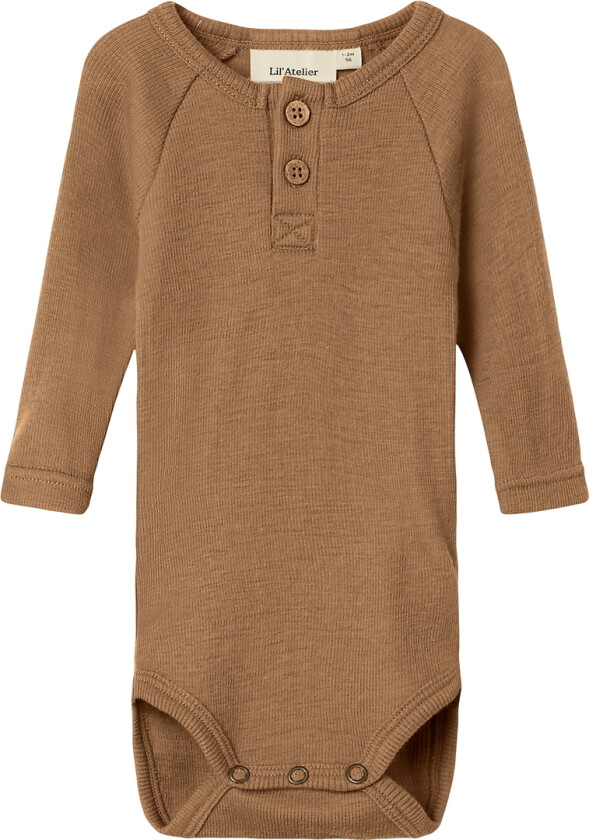 Lil' Atelier Body I/e - Ull - NbnNoel - Slim - Tigerøyet - Lil Atelier - 62 - Langermet Body
