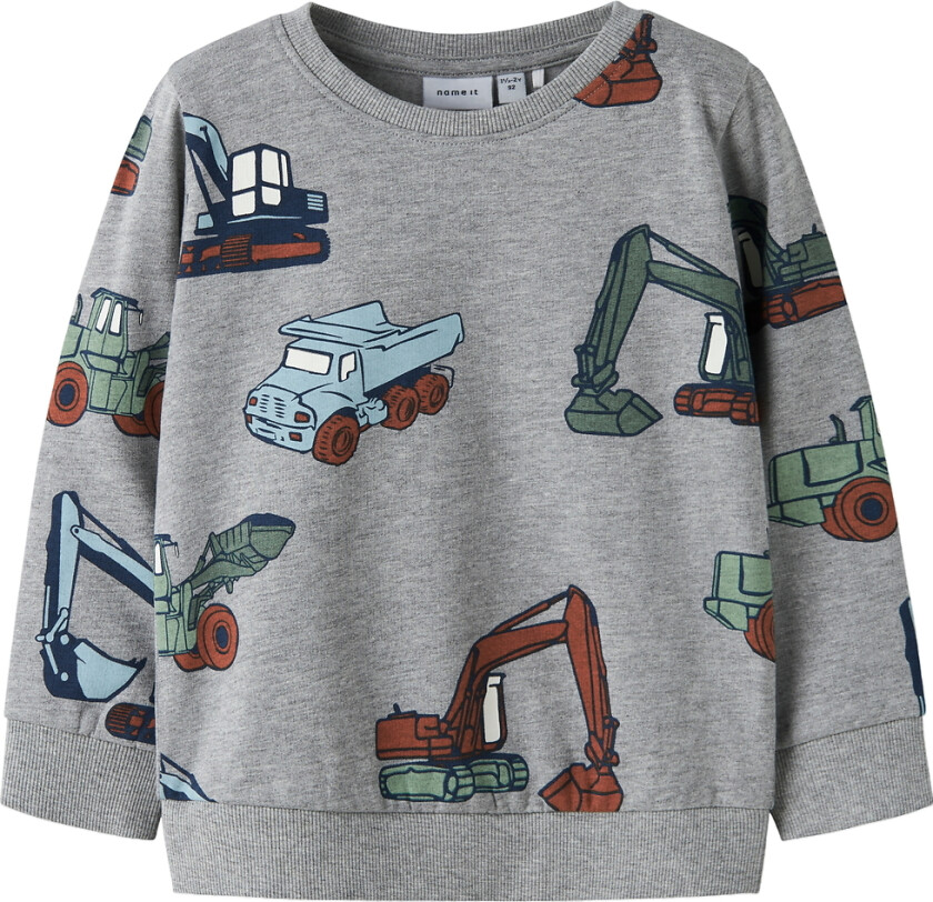 Collegegenser - NmmNenean - Grey Melange - - 4 år (104) - Collegegenser