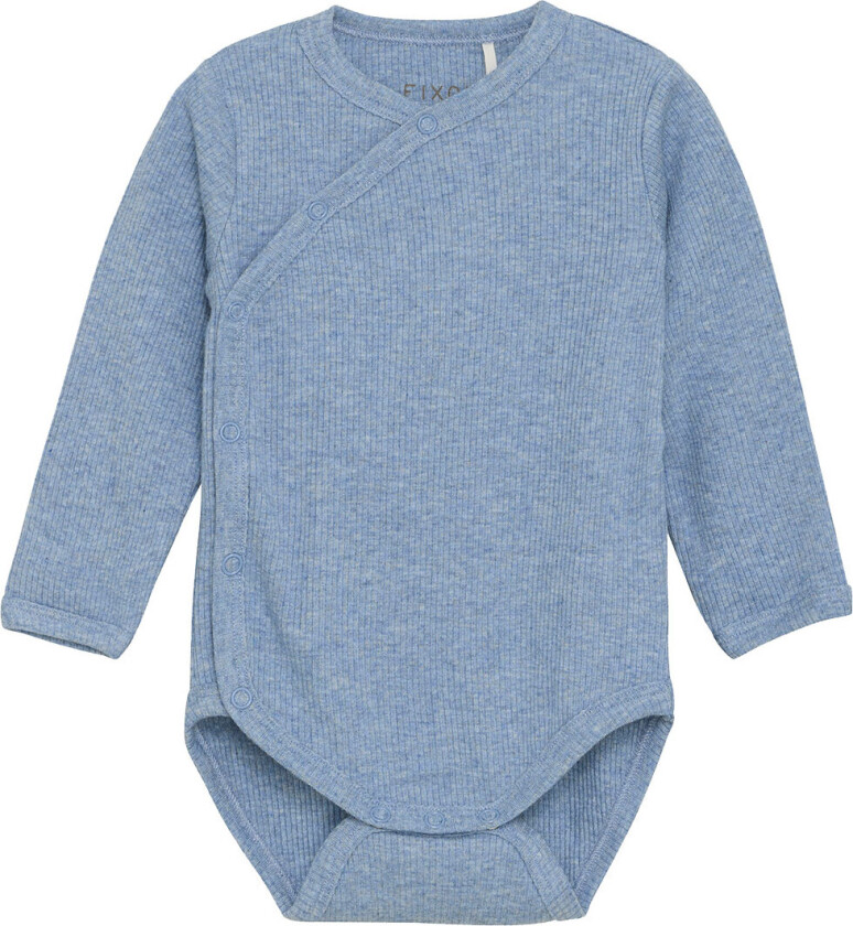 Omslagsbody I/e - Rib - Rain Vasket melert - - 68 - Langermet Body